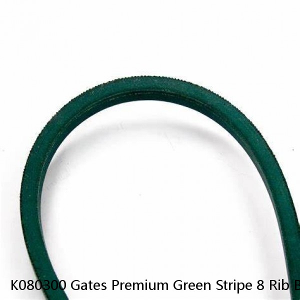 K080300 Gates Premium Green Stripe 8 Rib Belt 30.75" Long